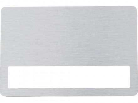 Бейдж металл+ загибушка прозрачная, 90х60мм, серебристый