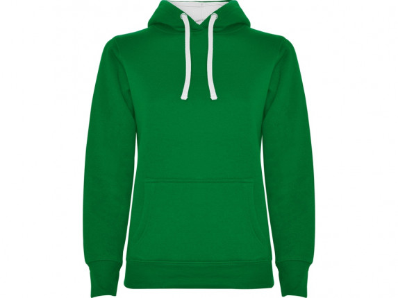 Толстовка с капюшоном Urban женская, зеленый/белый