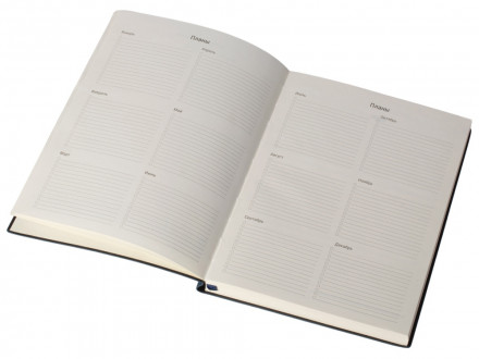 Бизнес блокнот Supreme с вставкой из софт-тача, гибкая обложка, 128 листов, синий