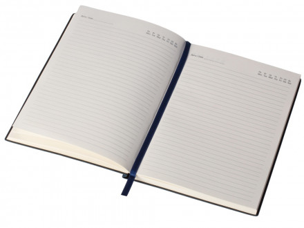 Бизнес блокнот Supreme с вставкой из софт-тача, гибкая обложка, 128 листов, синий