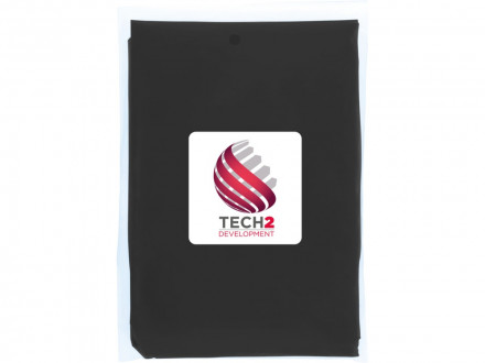 Одноразовый дождевик Mayan с чехлом для хранения из материалов, переработанных по стандарту GRS - сплошной черный