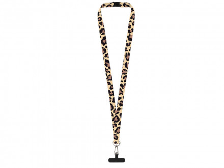 Ланъярд 2 см под сублимацию с трендовым карабином, замком обрыва и узким держателем для телефона из ПЭ, серебристый