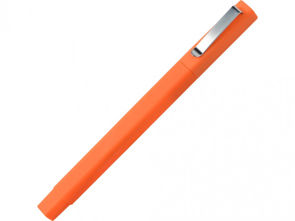 Ручка шариковая пластиковая Quadro Soft, квадратный корпус с покрытием софт-тач, оранжевый