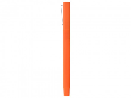 Ручка шариковая пластиковая Quadro Soft, квадратный корпус с покрытием софт-тач, оранжевый