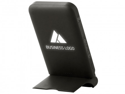 Беспроводной внешний аккумулятор с подсветкой лого и подставкой Magflash, 10000 мАч, 15 Вт, черный