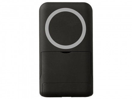 Беспроводной внешний аккумулятор с подсветкой лого и подставкой Magflash, 10000 мАч, 15 Вт, черный