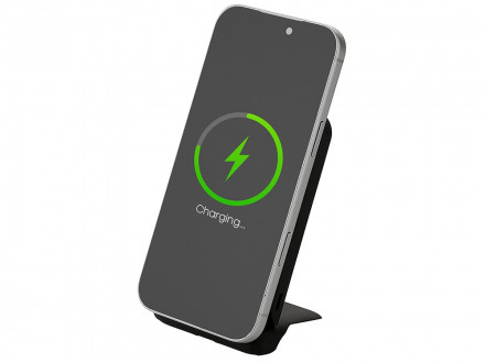 Беспроводной внешний аккумулятор с подсветкой лого и подставкой Magflash, 10000 мАч, 15 Вт, черный