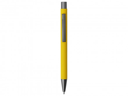 Ручка металлическая soft touch шариковая Tender, желтый/серый