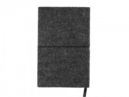 Блокнот из RPET-фетра А5 Felt, гибкая обложка, 80 листов 70 гр/м2 белой бумаги, темно-серый