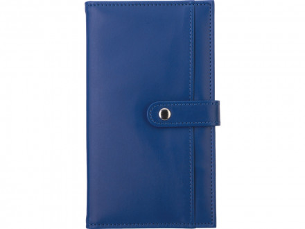 Блокнот-кошелек с сменным блоком А6 Wall Street, 64 листа, синий