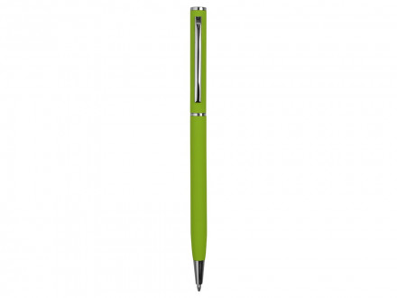 Ручка металлическая шариковая Атриум с покрытием софт-тач, зеленое яблоко
