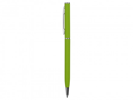 Ручка металлическая шариковая Атриум с покрытием софт-тач, зеленое яблоко