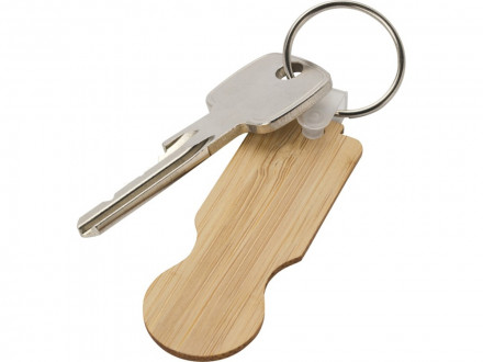 Ronan бамбуковый брелок для ключей в виде чемодана на колесах, натуральный