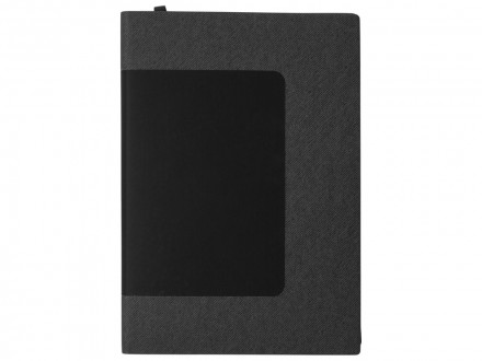 Бизнес блокнот Supreme с вставкой из софт-тача, гибкая обложка, 128 листов, черный