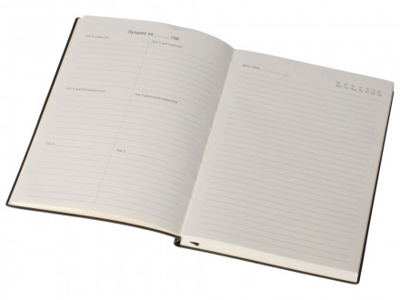 Бизнес блокнот Supreme с вставкой из софт-тача, гибкая обложка, 128 листов, черный