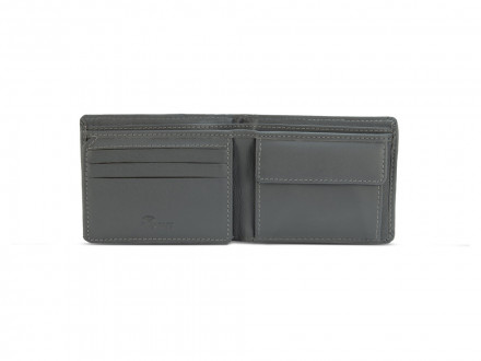 Бумажник Mano Don Leonardo, с RFID защитой, натуральная кожа в сером цвете, 10,5 х 2 х 8,5 см