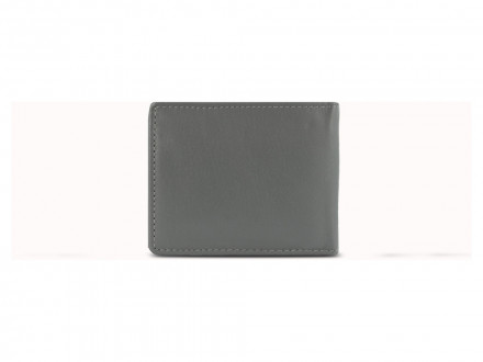 Бумажник Mano Don Leonardo, с RFID защитой, натуральная кожа в сером цвете, 10,5 х 2 х 8,5 см