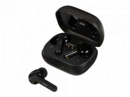 Беспроводные наушники с шумоподавлением c подсветкой лого Lites, черные (Р)