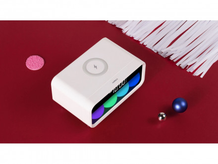 Часы с беспроводным зарядным устройством Rombica Timebox 1, белый (P)