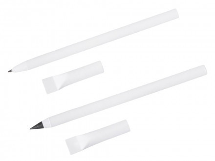 Набор из ручки и вечного карандаша из переработанной бумаги Recycled Duo, белый