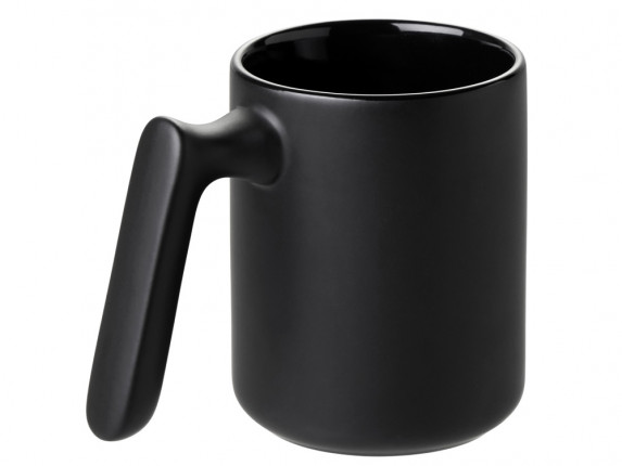 Кружка матовая с прямой ручкой Axio, 360 мл, черный