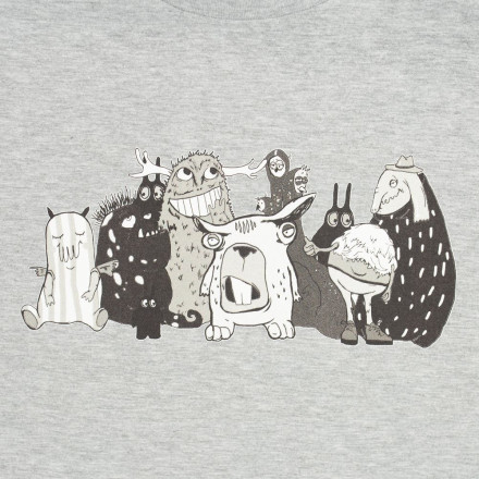 Футболка «Все мы немного монстры», серый меланж