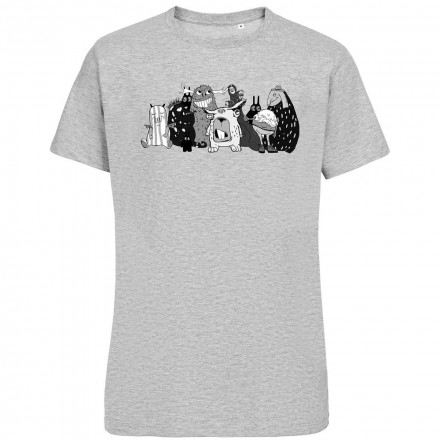 Футболка «Все мы немного монстры», серый меланж