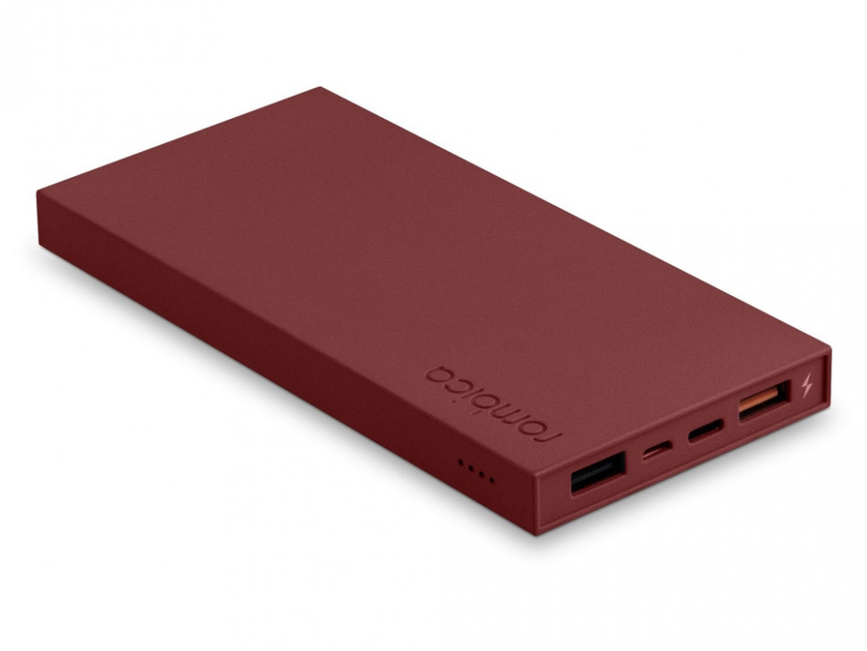 Внешний аккумулятор Rombica NEO ARIA Claret, 10000 мАч, Soft-touch, PD, QCharge, Type-C, бордовый (Р)