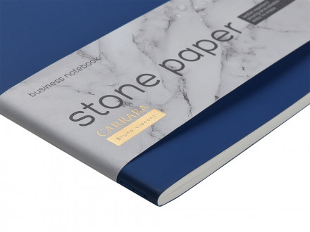 Тетрадь с каменной бумагой А5 Carrara 40 л., линейка, синий