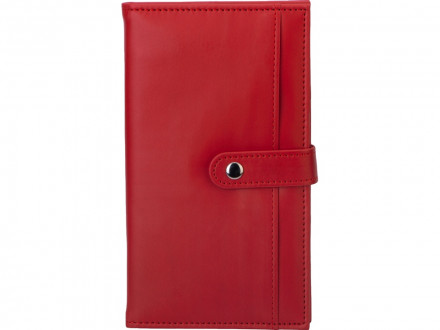 Блокнот-кошелек с сменным блоком А6 Wall Street, 64 листа, красный