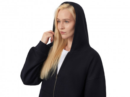 Толстовка оверсайз с капюшоном на молнии Monaco, темно-синий