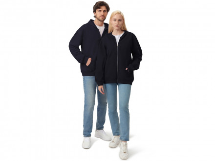 Толстовка оверсайз с капюшоном на молнии Monaco, темно-синий