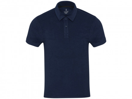 Рубашка поло унисекс Akoya из переработанного махрового материала - Темно - синий