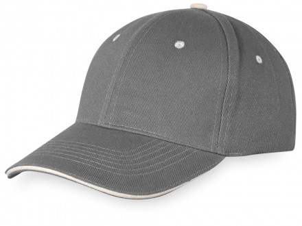 Бейсболка New Castle 6-ти панельная, серый/белый