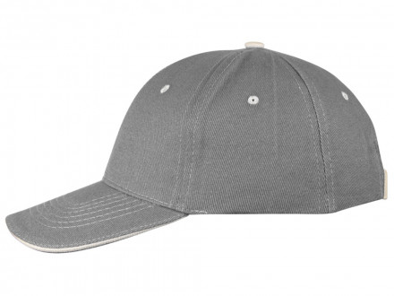 Бейсболка New Castle 6-ти панельная, серый/белый