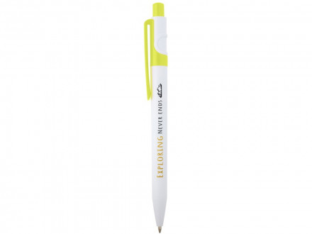 Unica шариковая ручка из переработанной пластмассы - Зеленый лайм (синие чернила)