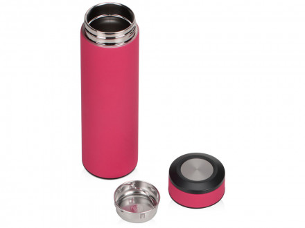 Термос Confident с покрытием soft-touch 420мл, розовый