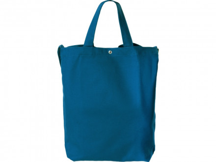 Сумка Helfer из хлопка на кнопке с регулирующейся лямкой, индиго