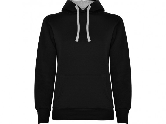 Толстовка с капюшоном Urban женская, черный/серый меланж