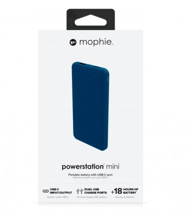 Внешний аккумулятор Mophie Powerstation Mini 5000 мАч, синий