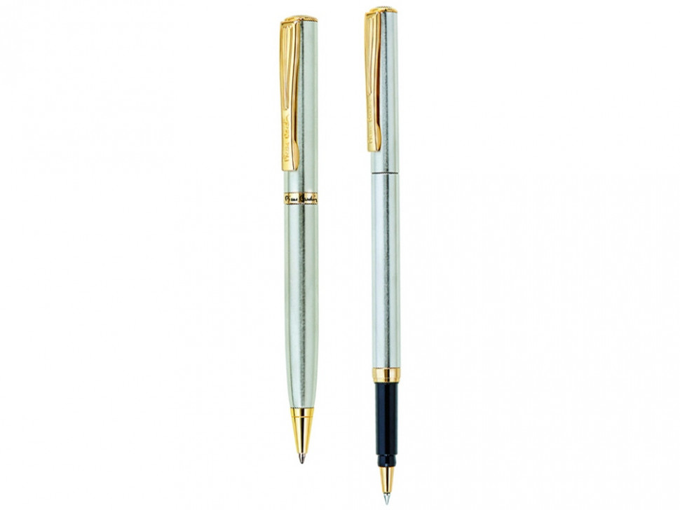 Набор Pierre Cardin PEN&PEN: ручка шариковая + роллер. Цвет - серебристый. Упаковка Е.