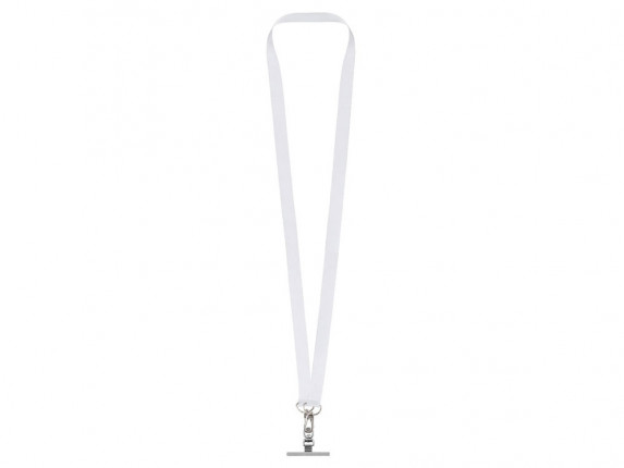 Ланъярд 2 см под сублимацию с 2-мя трендовыми карабинами и металлическим держателем для телефона, серебристый