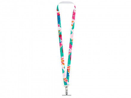 Ланъярд 2 см под сублимацию с 2-мя трендовыми карабинами и металлическим держателем для телефона, серебристый