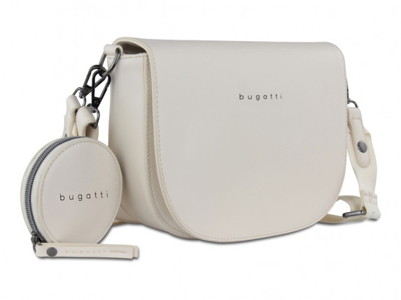 Сумка наплечная женская BUGATTI Almata, с кошельком, бежевая, полиуретан, 27х6х18,5 см