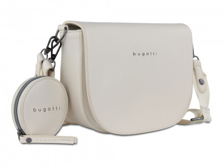 Сумка наплечная женская BUGATTI Almata, с кошельком, бежевая, полиуретан, 27х6х18,5 см