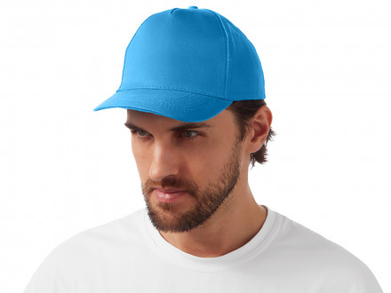 Бейсболка Poly 5-ти панельная 120 гр, голубой