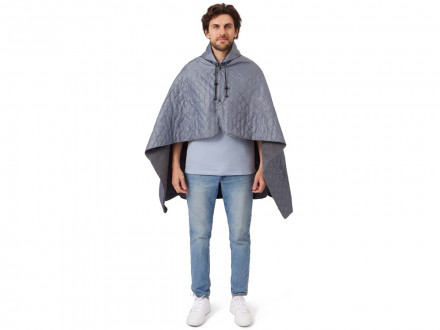 Пончо Cappy с капюшоном на липучке в мешке, серый