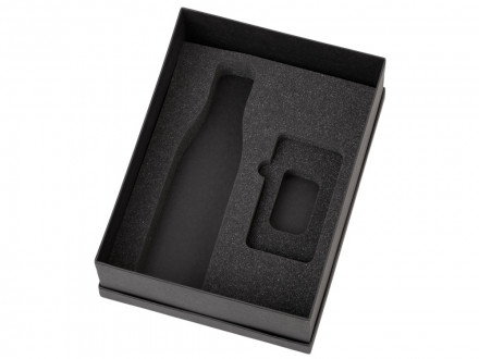 Подарочный набор с термобутылкой и повербанком С2, серый