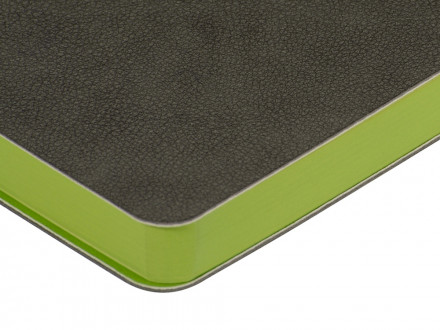 Ежедневник А5 датированный Boston 2027, серый с салатовым обрезом