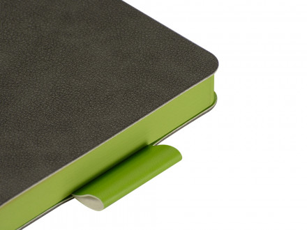 Ежедневник А5 датированный Boston 2027, серый с салатовым обрезом